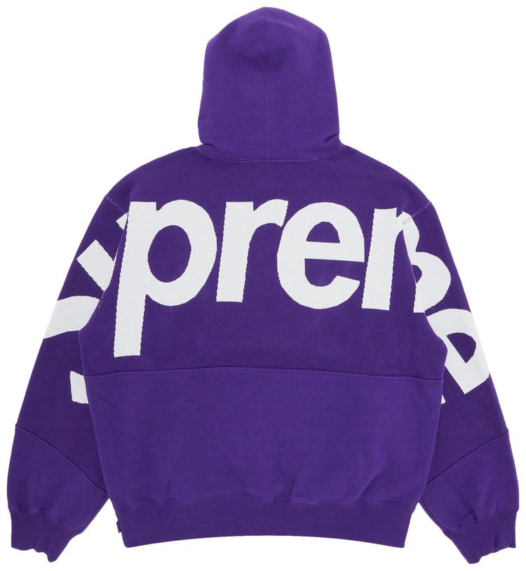 Supreme Big Logo Jacquard Hooded Sweatshirt Purple
