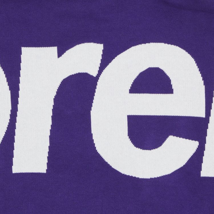 Supreme Big Logo Jacquard Hooded Sweatshirt Purple