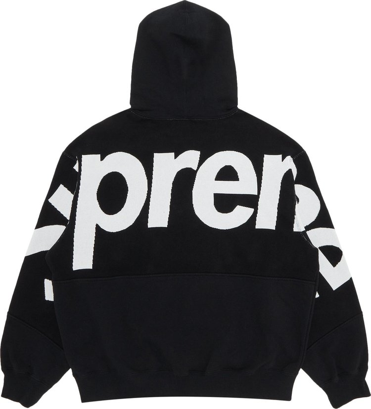 Supreme Big Logo Jacquard Hooded Sweatshirt Black