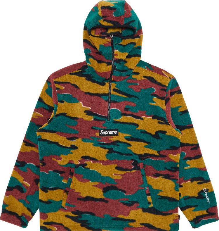 Supreme Polartec Facemask Half Zip Hooded Sweatshirt Camo