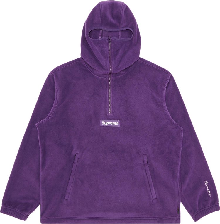 Supreme Polartec Facemask Half Zip Hooded Sweatshirt Dark Purple