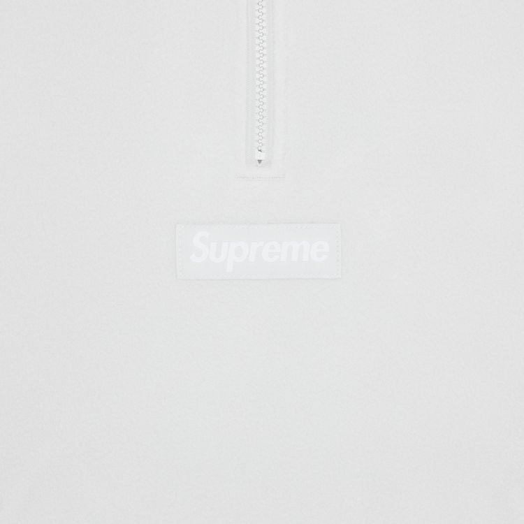 Supreme Polartec Facemask Half Zip Hooded Sweatshirt Light Grey