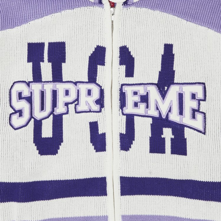 Supreme USA Zip Up Hooded Sweater White