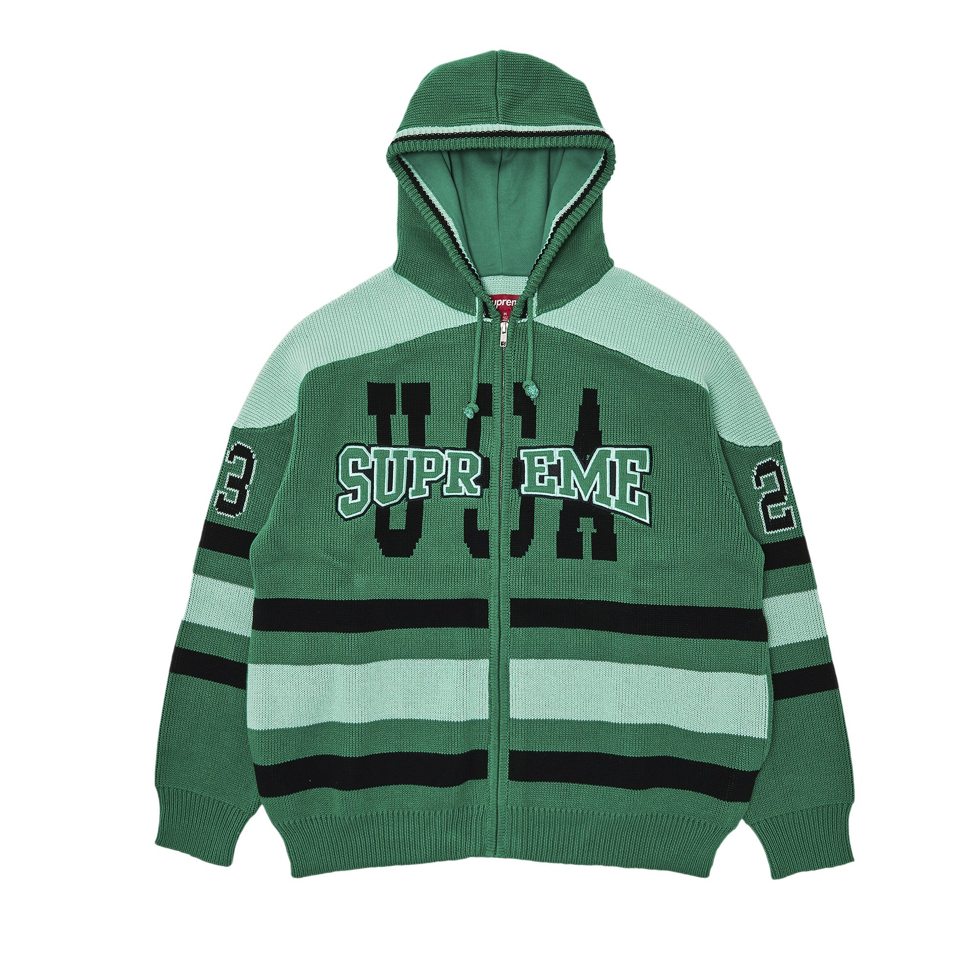 Buy Supreme USA Zip Up Hooded Sweater 'Green' - FW23SK50 GREEN
