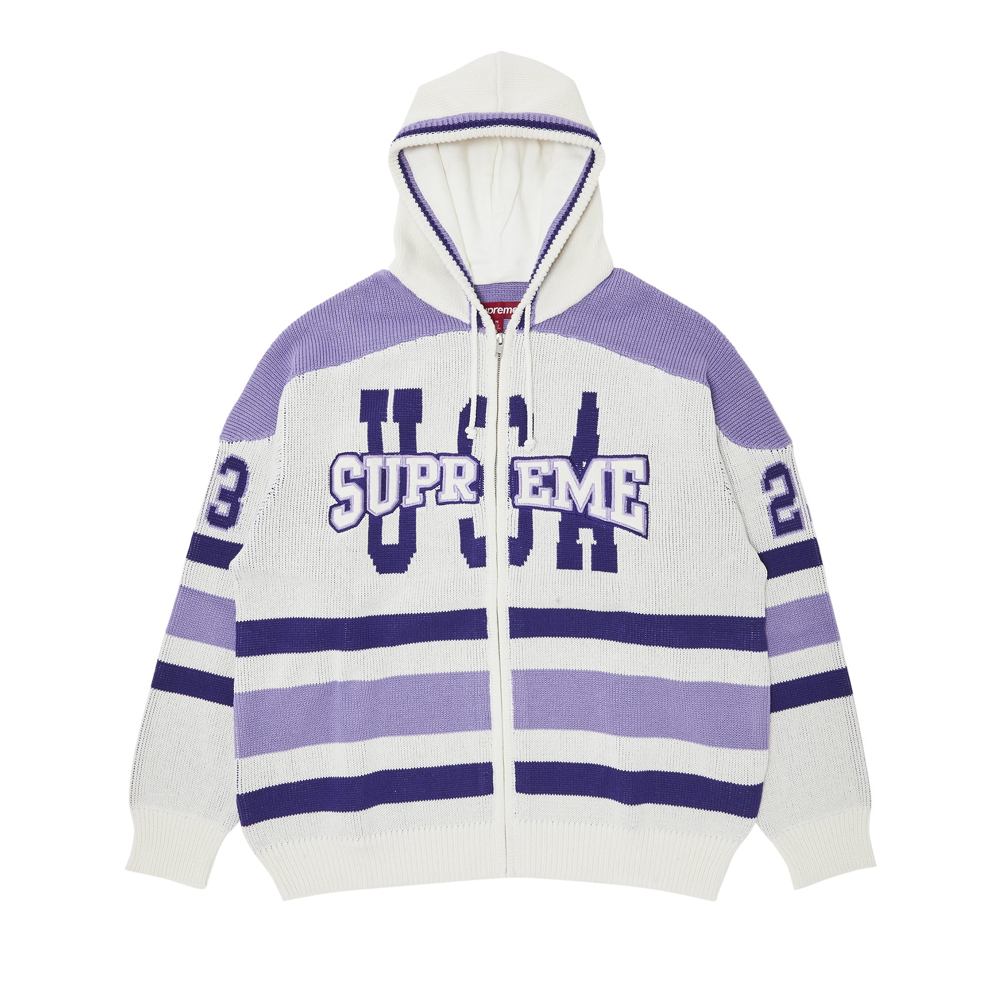 Supreme USA Zip Up Hooded Sweater 'White'