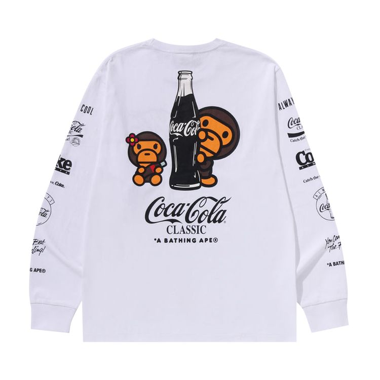 BAPE x Coca Cola Milo Long Sleeve Tee White
