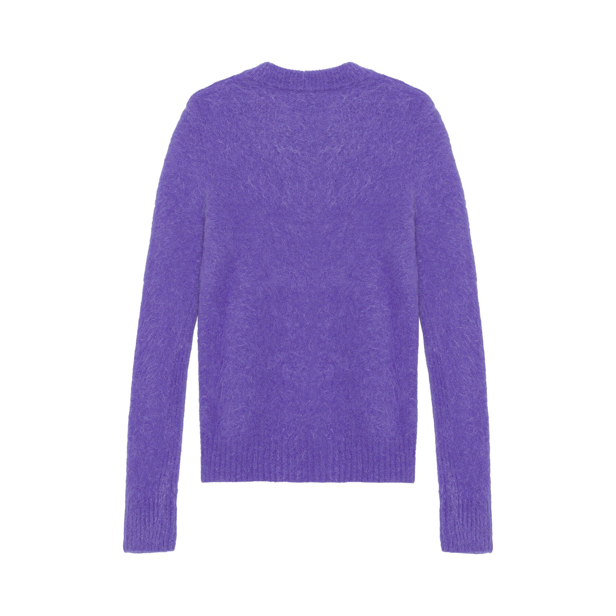 Buy GANNI Brushed Alpaca O-Neck Sweater 'Purple' - K2031