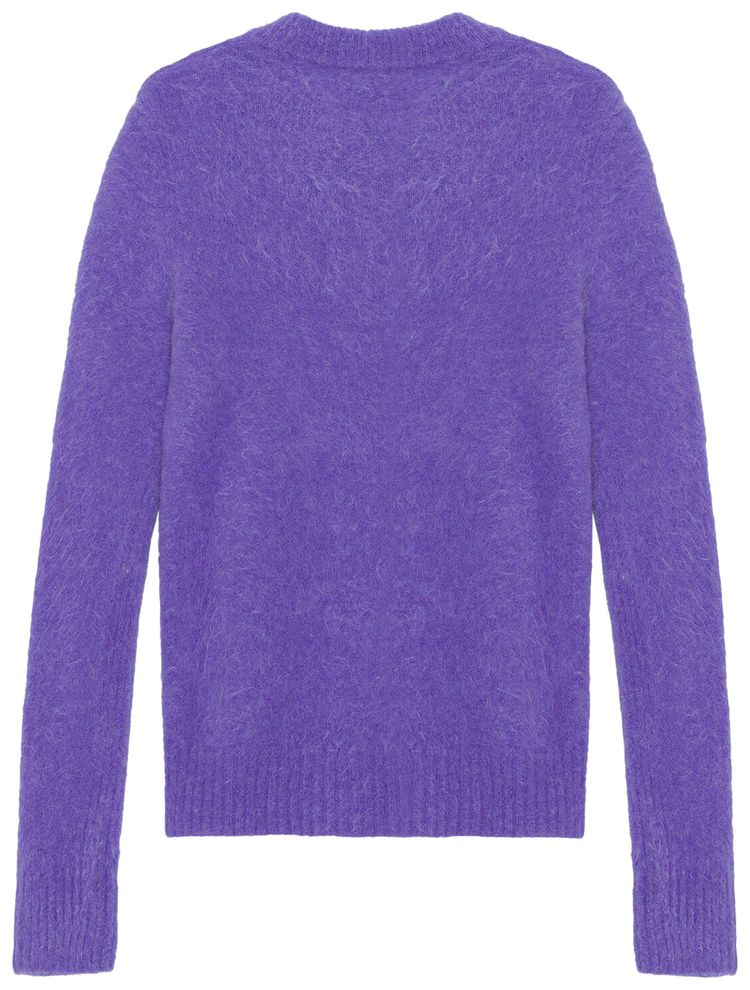 GANNI Brushed Alpaca O Neck Sweater Purple
