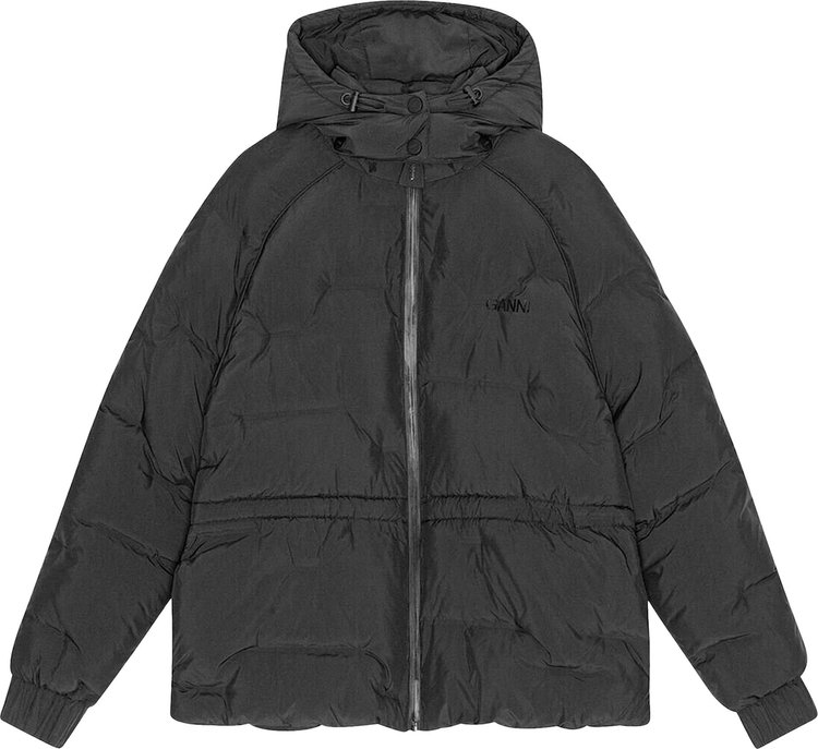 GANNI Soft Puffer Short Raglan Jacket 'Black'
