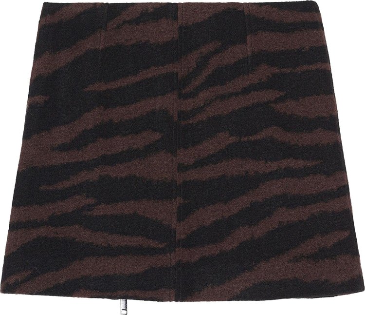 GANNI Wool Jacquard Mini Skirt Black