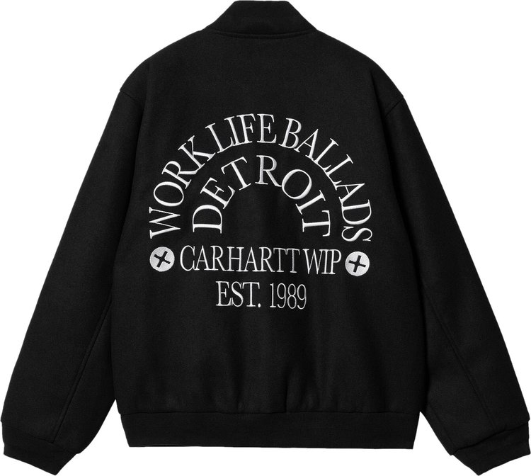 Carhartt WIP Work Varsity Bomber Jacket Black