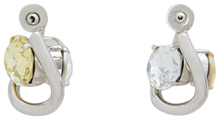 Marni Oyster Earrings With Glass Stones CeleryGlass