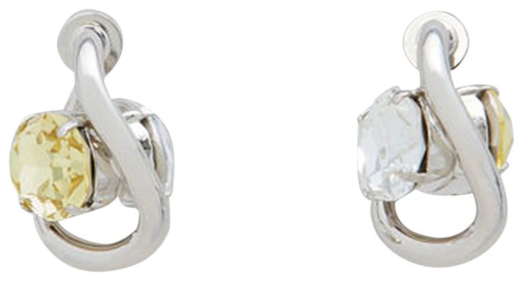 Marni Oyster Earrings With Glass Stones CeleryGlass