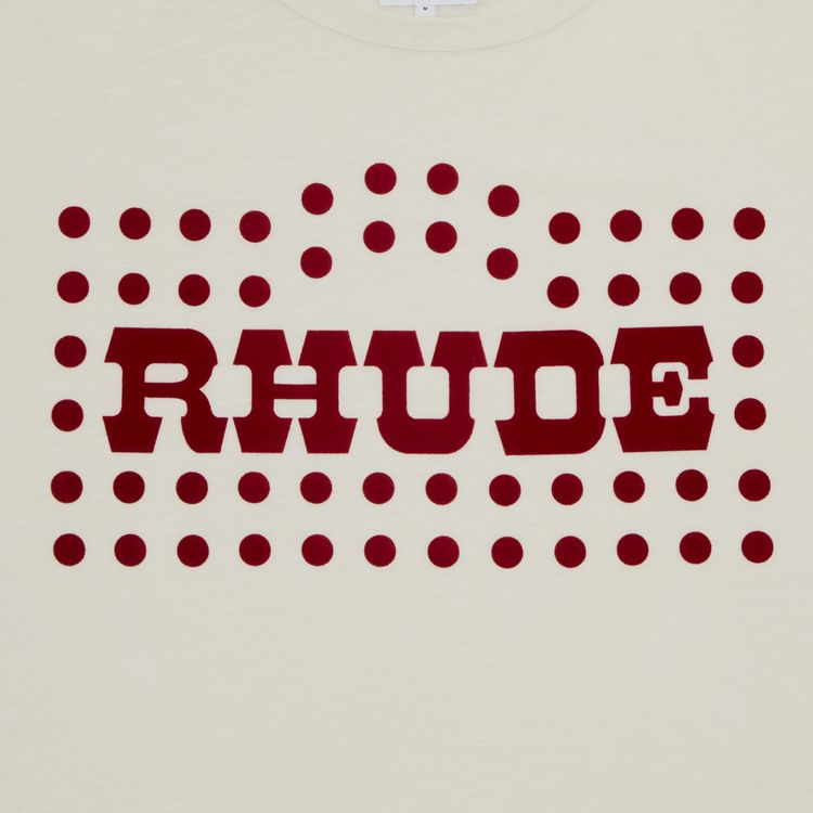 Rhude Flocked Burnout Tee Vintage White