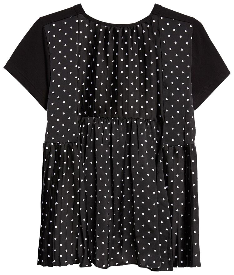 Sacai Polka Dot Knit Pullover Black