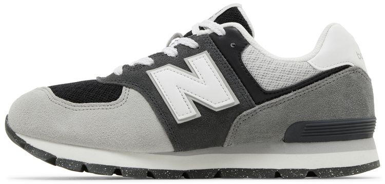 New Balance 574 Big Kid Wide Blacktop White