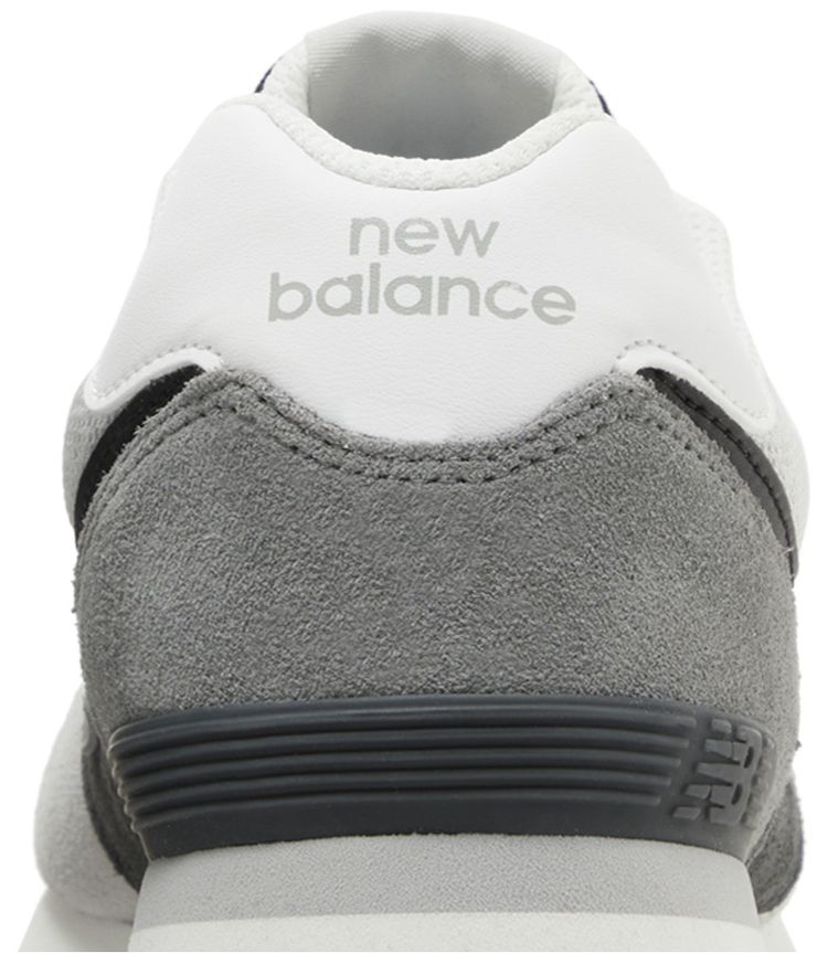 New Balance 574 Big Kid Wide Blacktop White