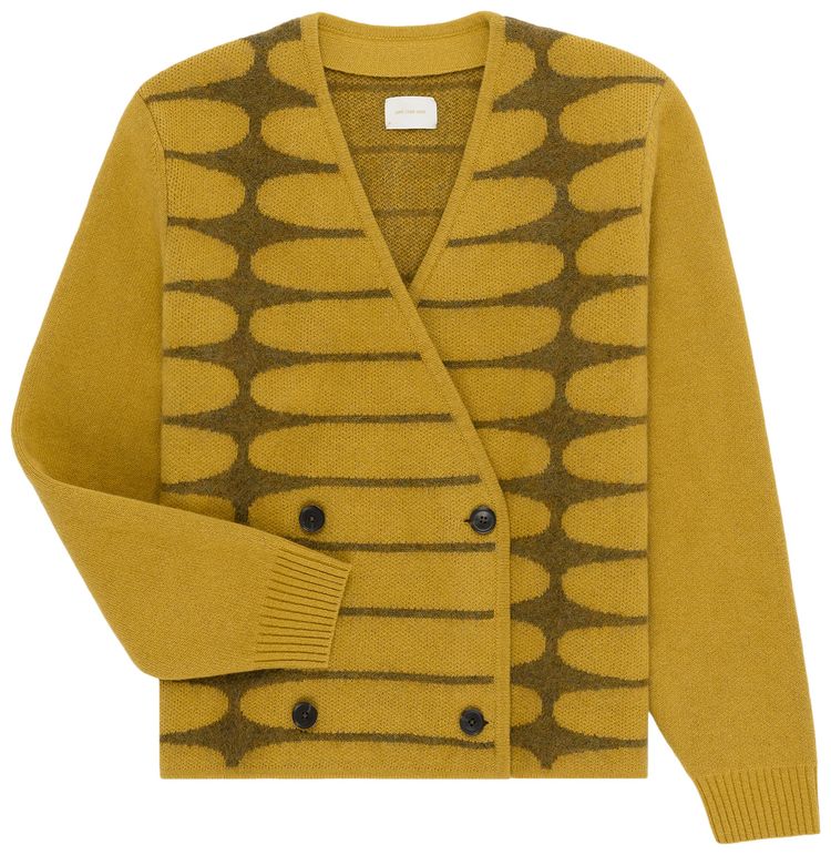 Aime Leon Dore Double Breasted Mohair Cardigan Mustard