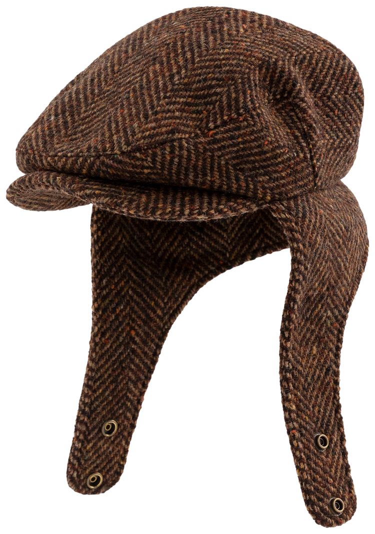 Aime Leon Dore Herringbone Earflap Hat Brown