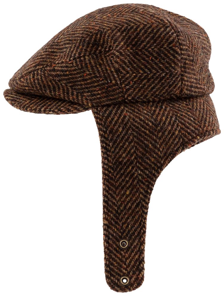 Aime Leon Dore Herringbone Earflap Hat Brown