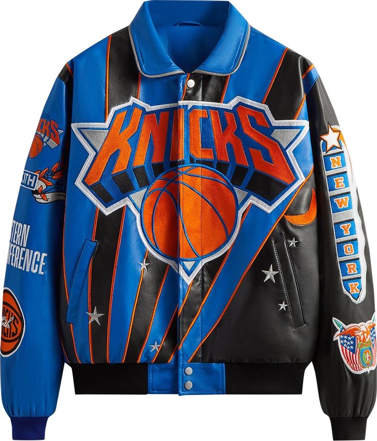 Kith & Jeff Hamilton For The New York Knicks Leather Varsity Jacket 'Black'