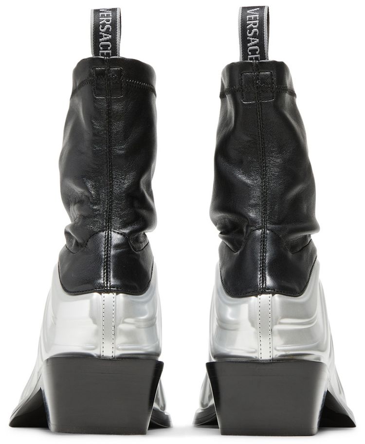 Versace Solare Boots Silver Black