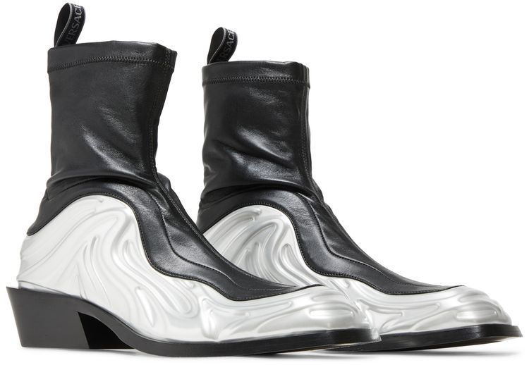 Versace Solare Boots Silver Black