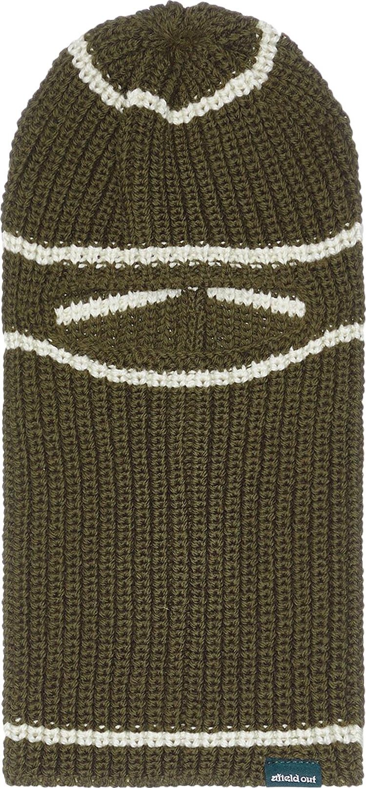 Afield Out Striped Balaclava 'Army Green'