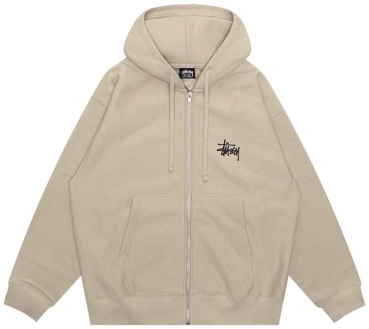 Stussy Basic Zip Hoodie Khaki
