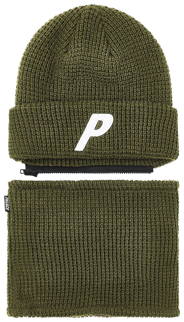 Palace Zip Off Facewarmer P Beanie The Deep Green