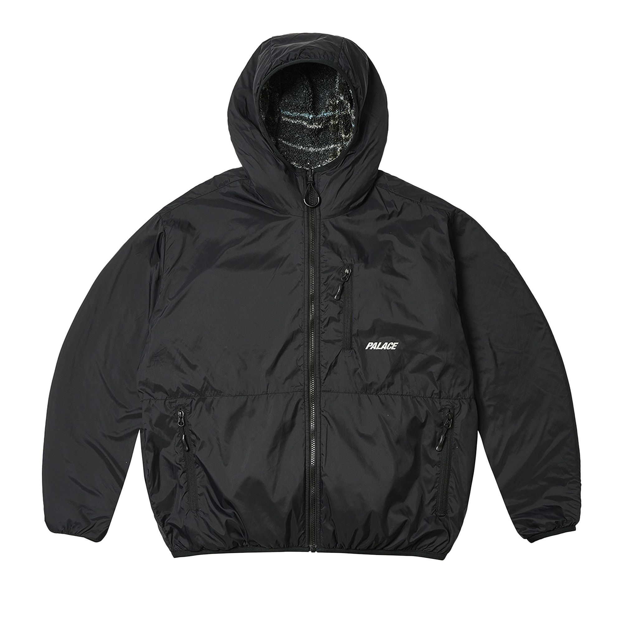 Size l Palace Reversible Check Fleece Jacket Black