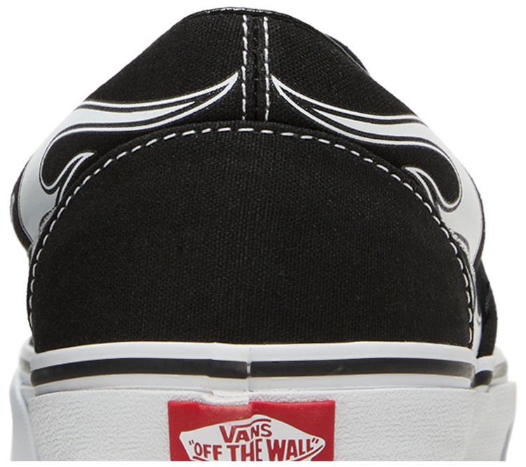 Vans Classic Slip On Flame   Black White
