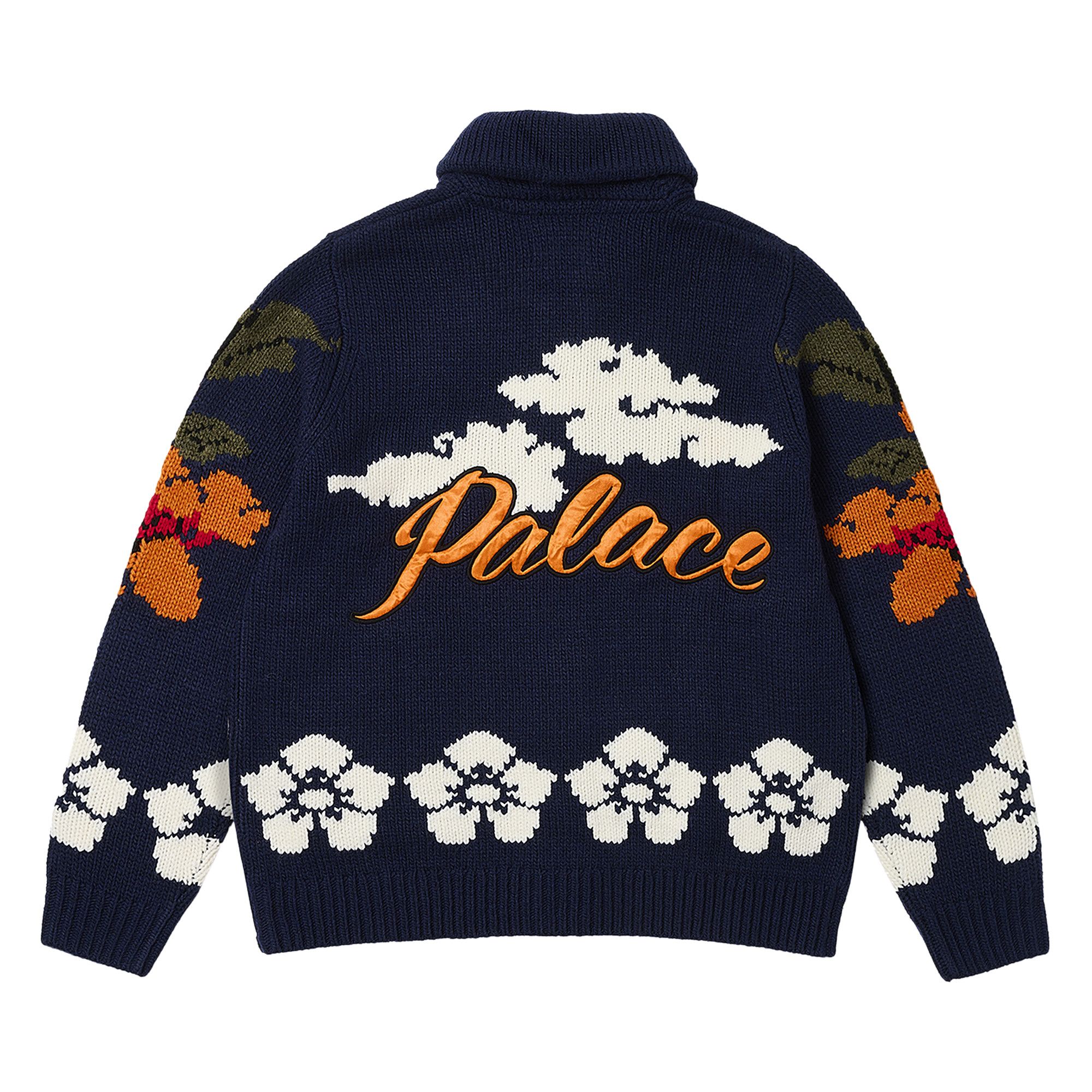 palace skateboards chenille knit jumper in cream /
