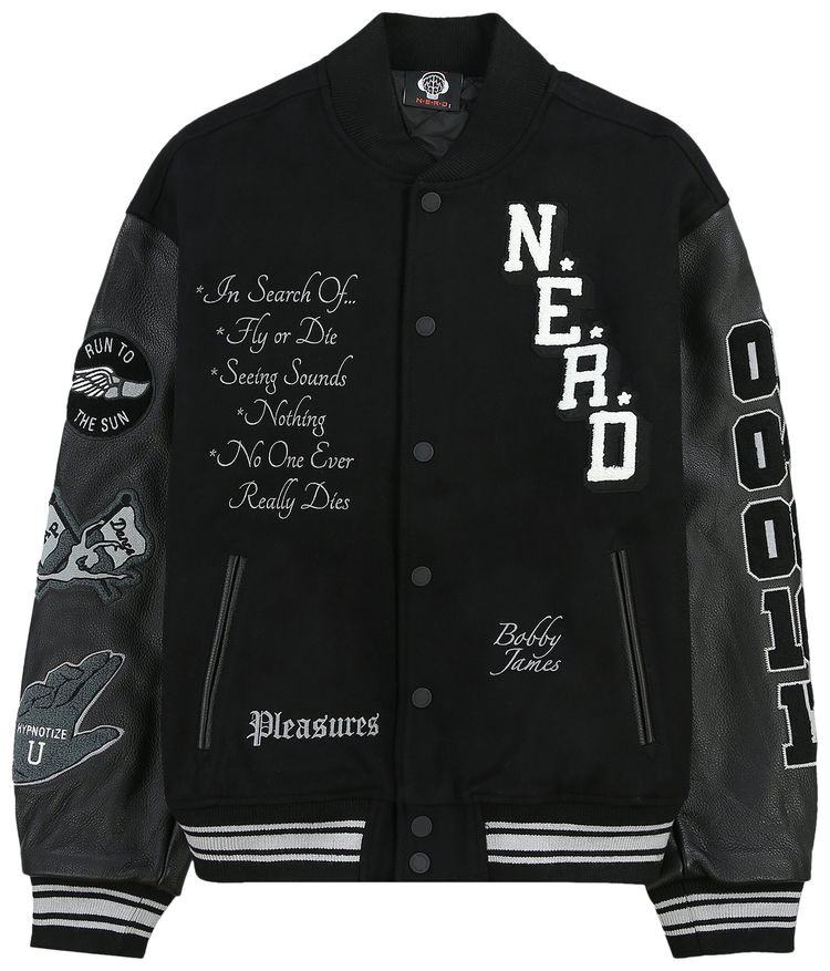 Pleasures Nerd Varsity Jacket Black