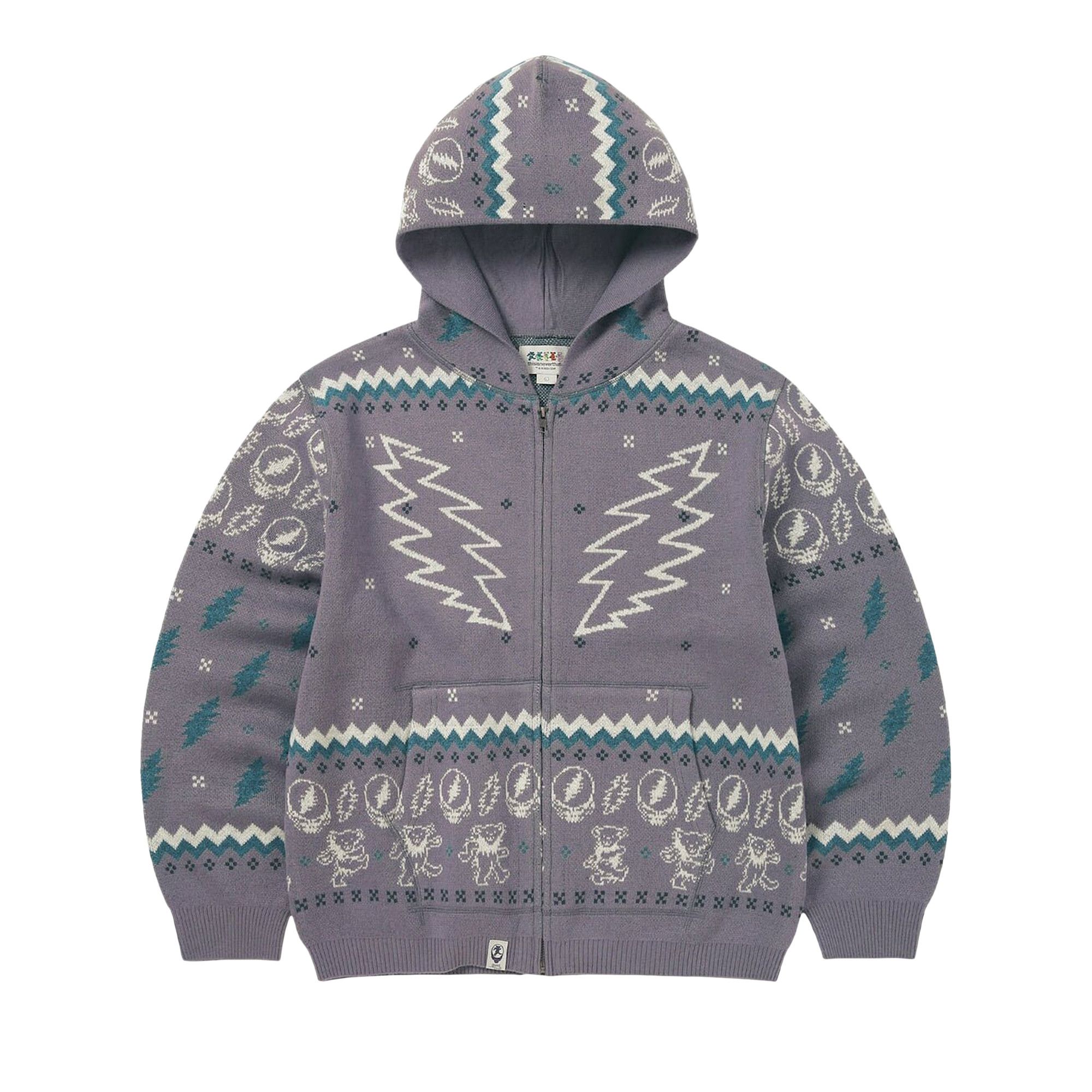 トップス thisisneverthat Knit Zip Hoodie Lavender Buy thisisneverthat x Grateful Dead Iconography Knit Zip Hoodie