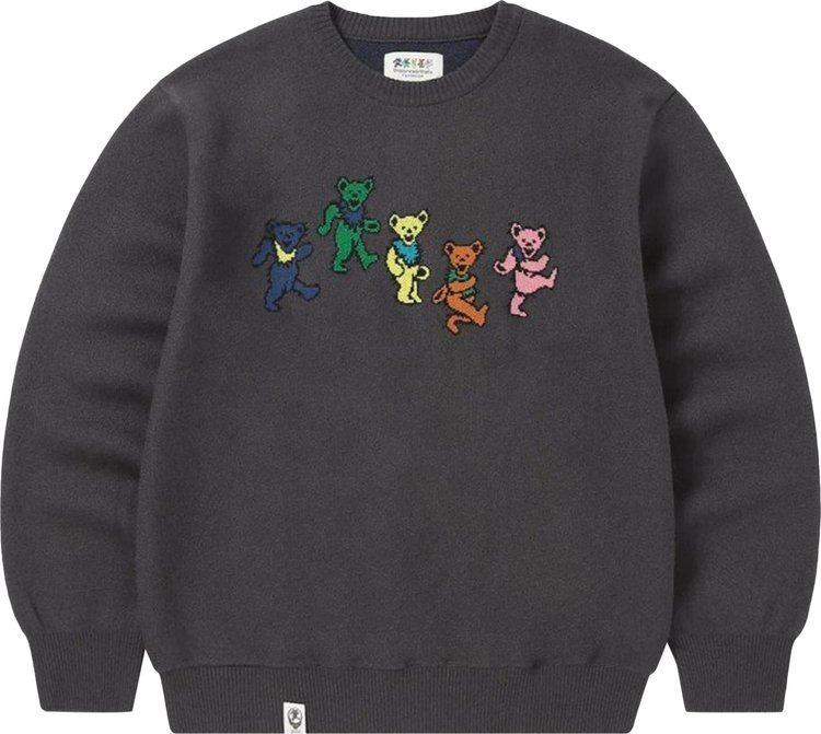 thisisneverthat x Grateful Dead Dancing Bears Knit Sweater 'Off Black'