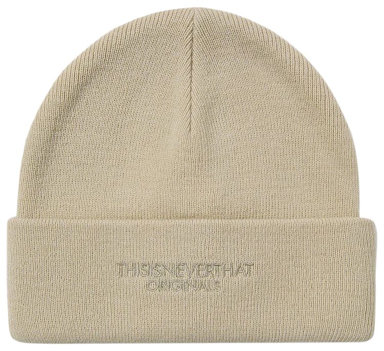 thisisneverthat FR Logo Beanie Beige