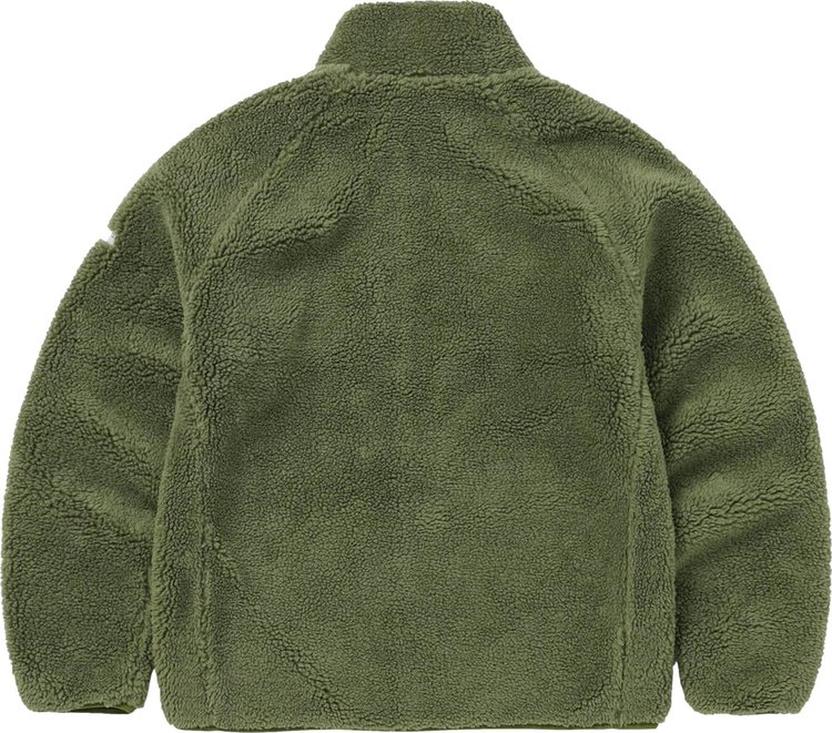 thisisneverthat Knit Paneled Fleece Jacket Olive