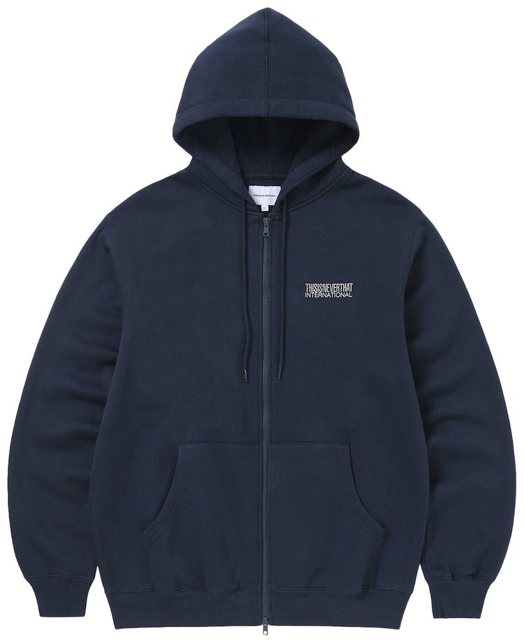 thisisneverthat CP International Logo Zip Hoodie Navy