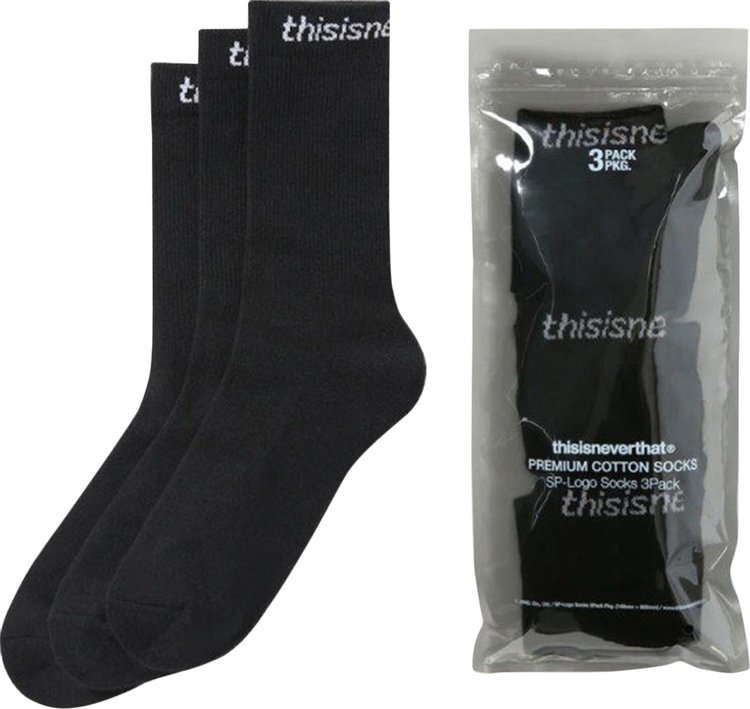 thisisneverthat SP Logo Socks 3 Pack Black