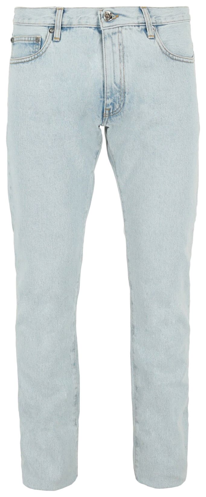 Off White Diag Tab Slim Jeans Bleach Blue