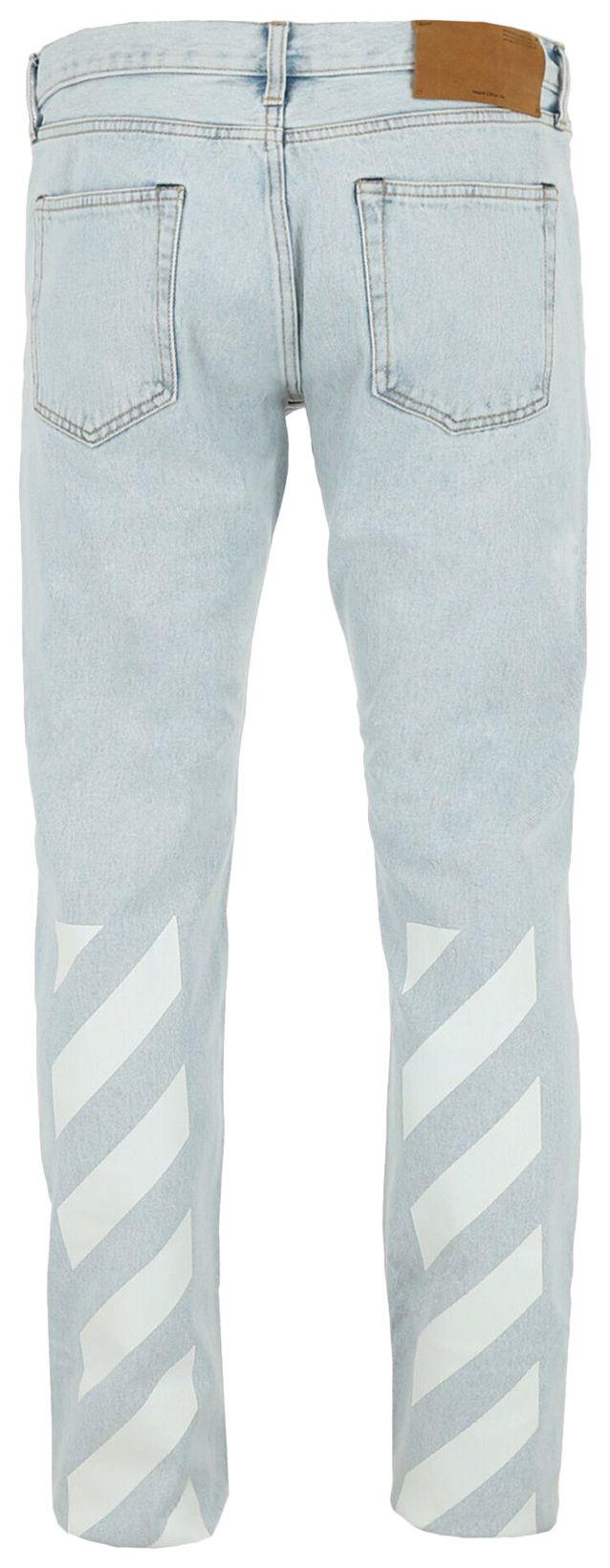 Off White Diag Tab Slim Jeans Bleach Blue