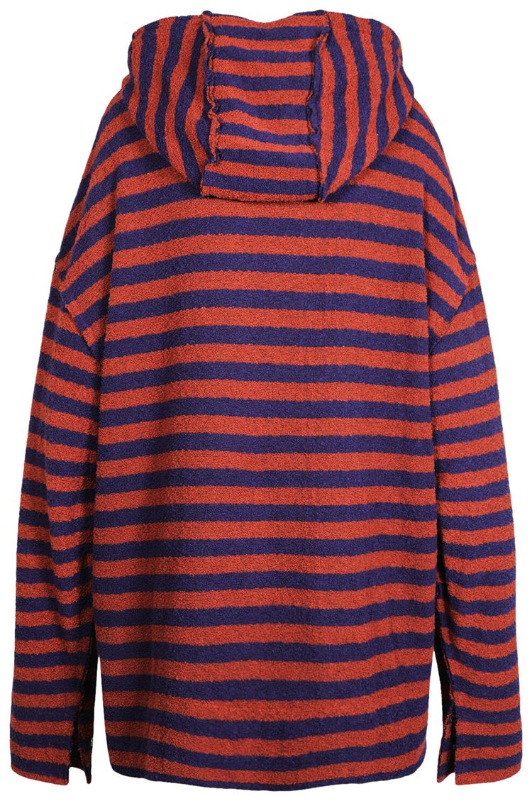 Palm Angels Logo Print Terry Cloth Hoodie OrangeWhite