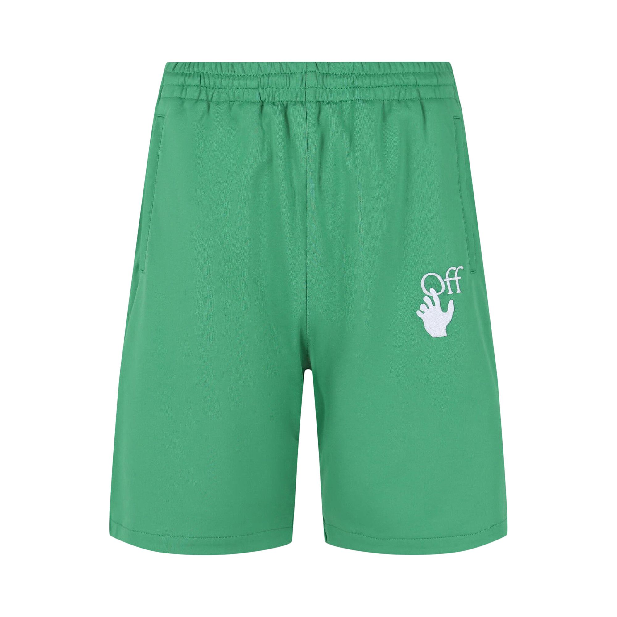 Buy Off White Hands Off Skate Track Shorts Green OMCL001S22FAB0015501 GOAT