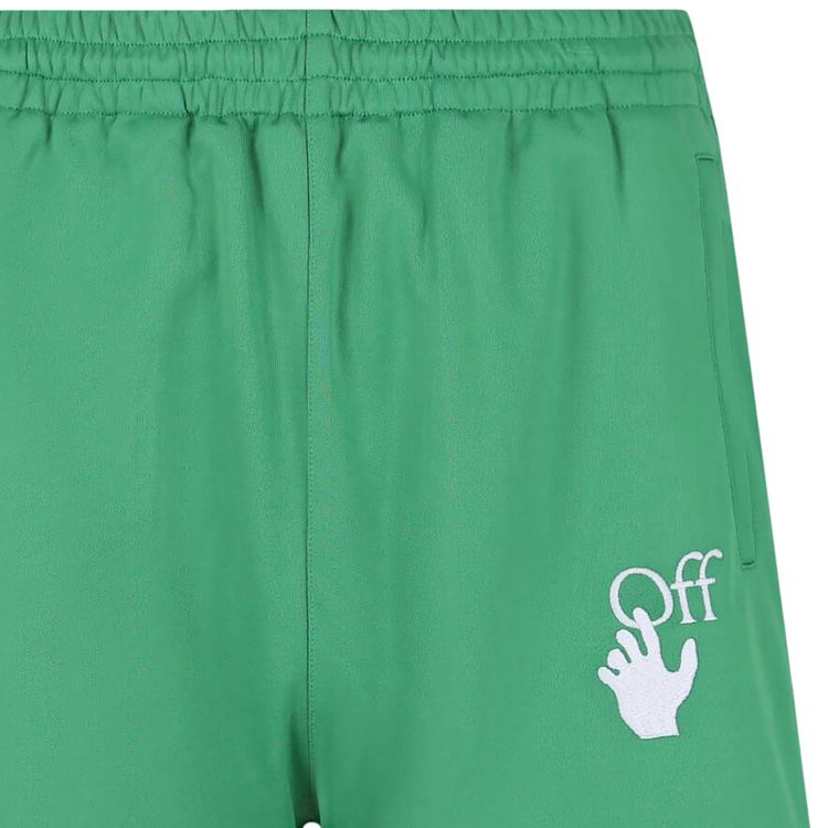 Off White Hands Off Skate Track Shorts Green