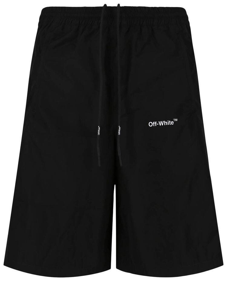 Off White Diag Outline Track Shorts Black