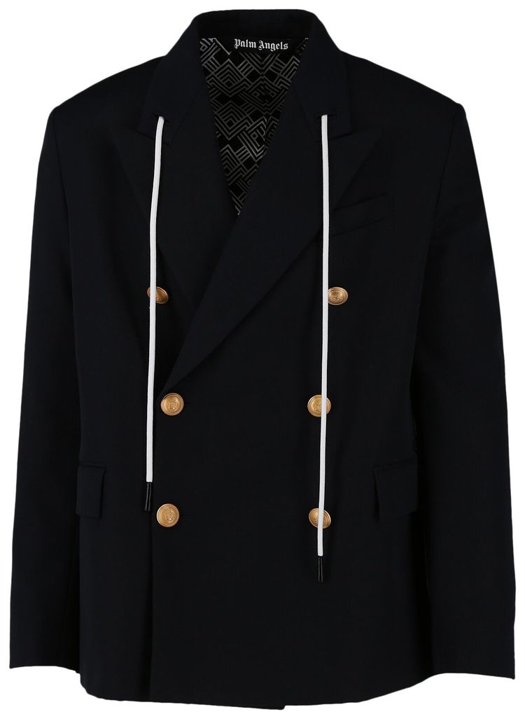 Palm Angels Cords Double Breasted Blazer Navy Blue