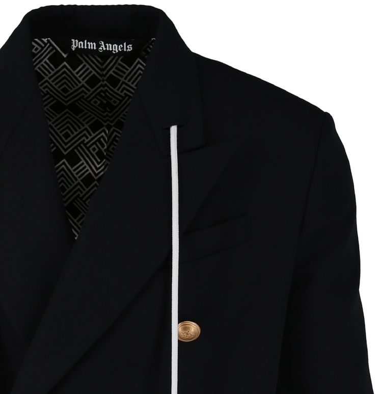 Palm Angels Cords Double Breasted Blazer Navy Blue