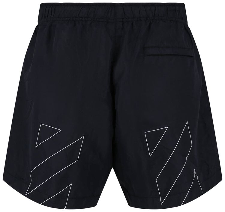 Off White Logo Swim Shorts Black
