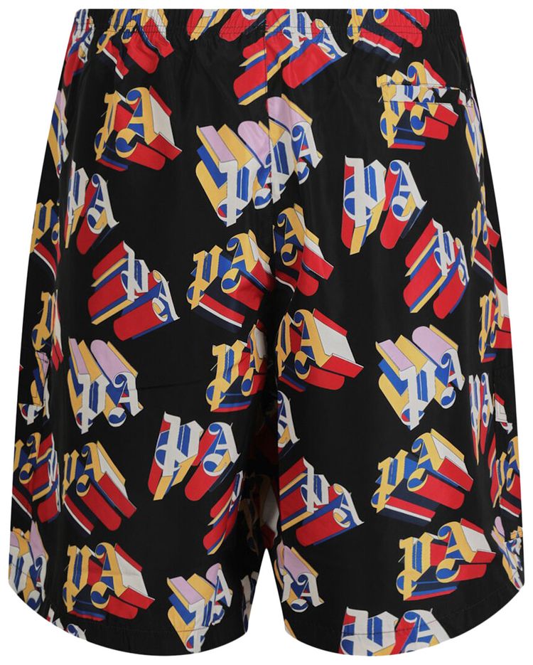 Palm Angels 3D Logo Swim Shorts BlackRed